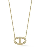 Rachel Zoe 14K Gold Plated Sterling Silver Pave Mariner Link Necklace