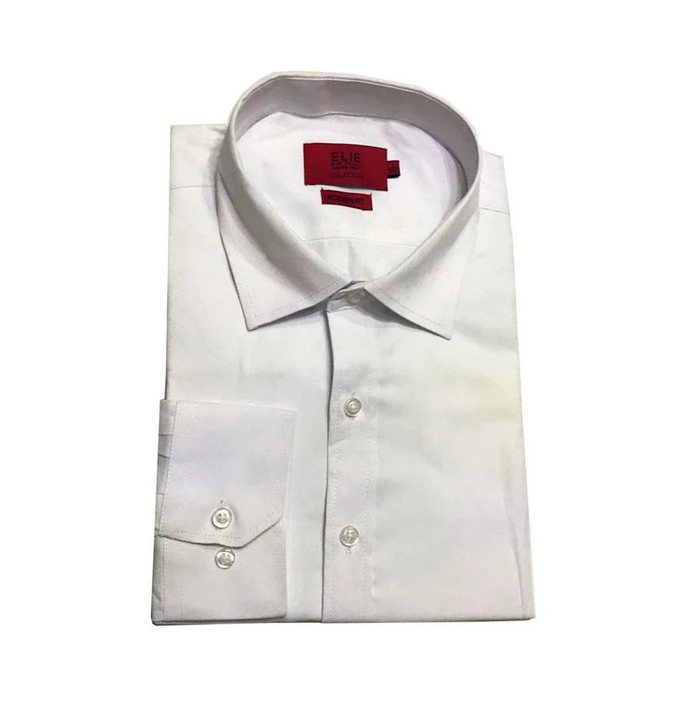 Elie Balleh Big Boys White Tone On Button-Down Slim Fit Shirt
