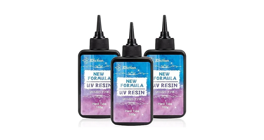 JDiction Uv Resin 300g, Crystal Clear Uv Resin Solar Cure Sunlight Activated Hard Resin Kit for Jewelry Making, Casting and Coating, Diy Crafts