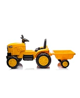 ExperienceJoywhale Kids 12V Ride-On Tractor with Detachable Trailer