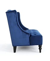 Glam Velvet Loveseat: Modern Wingback Design