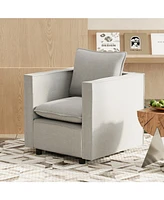 Cozy Gray Single Sofa Chair: Soft Cushion