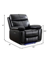 Power recliner with Led Strip Black color