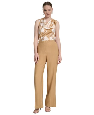 Dkny Petite High Rise Flare-Leg Pants