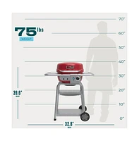 Char-Broil Bistro Pro Electric Grill and Griddle with Charcoal Mode - Red