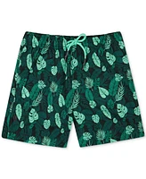 Sunset and Vines Men's Leaf-Pattern Woven Swim Trunks