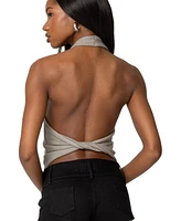 Edikted Women's Twister Backless Knit Halter Top