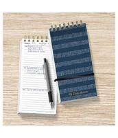 Blue Boho Stripe Undated Daily Agenda Notepad Planner