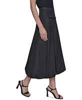 Karl Lagerfeld Paris Women's Pocket-Front Cotton Midi Bubble Skirt