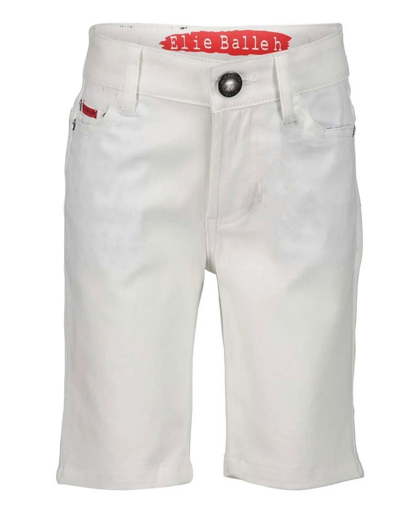 Elie Balleh Big Boys White Cotton Twill Short