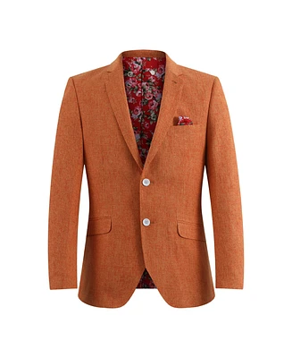 Elie Balleh Boys Orange Slim Fit Classic Melange Jacket