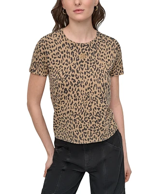 Dkny Jeans Petite Animal Print Short-Sleeve T-Shirt
