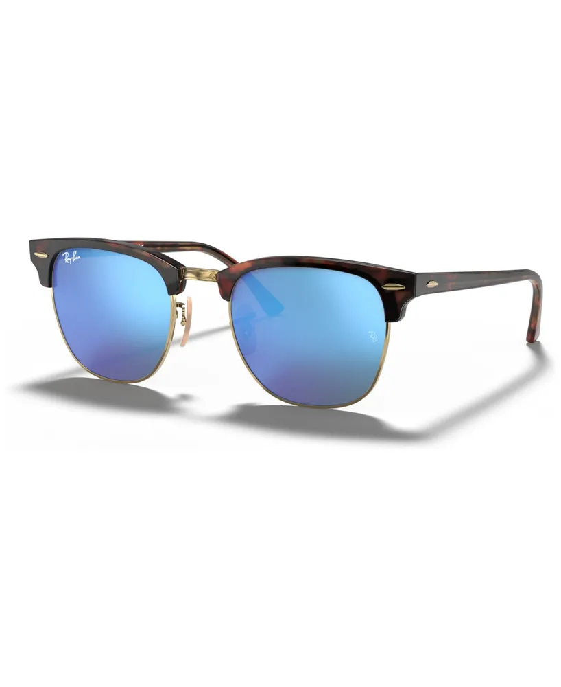 Ray-Ban Unisex Sunglasses, RB3016 Clubmaster Mineral Flash Lenses