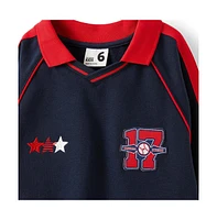 Cotton On Little Boys Little/Big Polo Collar Fleece Top
