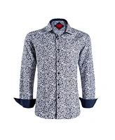 Elie Balleh Big Boys White Slim Fit Floral Dress Shirt