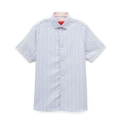 Elie Balleh Big Boys Blue Printed Button-Down Slim Fit Shirt