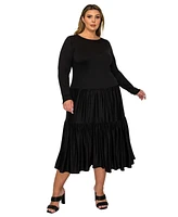 L I V D Plus Eliana Tiered Midi Dress