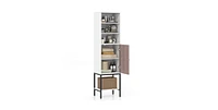 57 Inch Bathroom Tall Cabinet with 1 Door and 4 Shelves Narrow Storage Unit with Adjustable Shelves