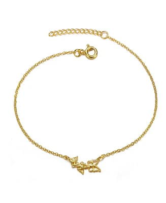GiGiGirl 14k Gold Plated Filigree Butterfly Charm Bracelet