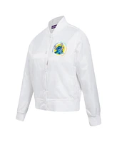 Freeze Max Women's White Lilo and Stitch Scrump Full-Snap Satin Jacket