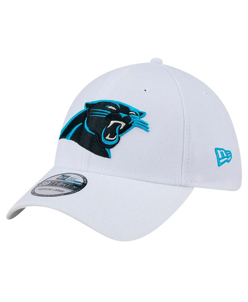 New Era Men's White Carolina Panthers Main 39THIRTY Flex Hat