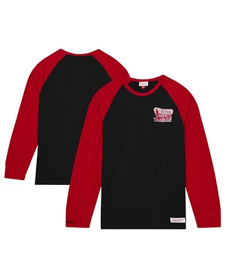 Mitchell & Ness Men's Black Oklahoma Sooners Legendary Slub Raglan Long Sleeve T-Shirt