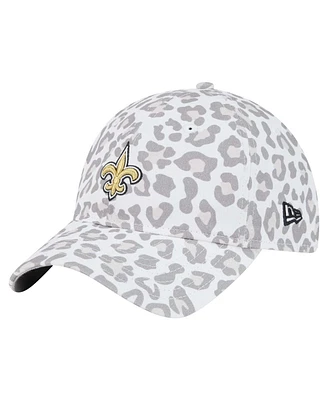 New Era Women's White New Orleans Saints Active Leopard 9TWENTY Adjustable Hat