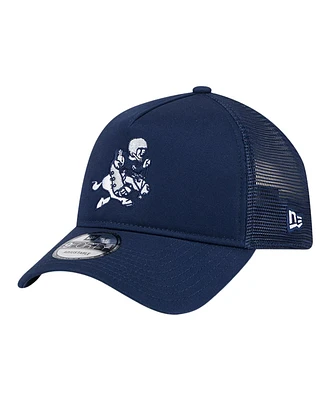 New Era Men's Navy Dallas Cowboys Retro Main A-Frame Trucker 9FORTY Adjustable Hat