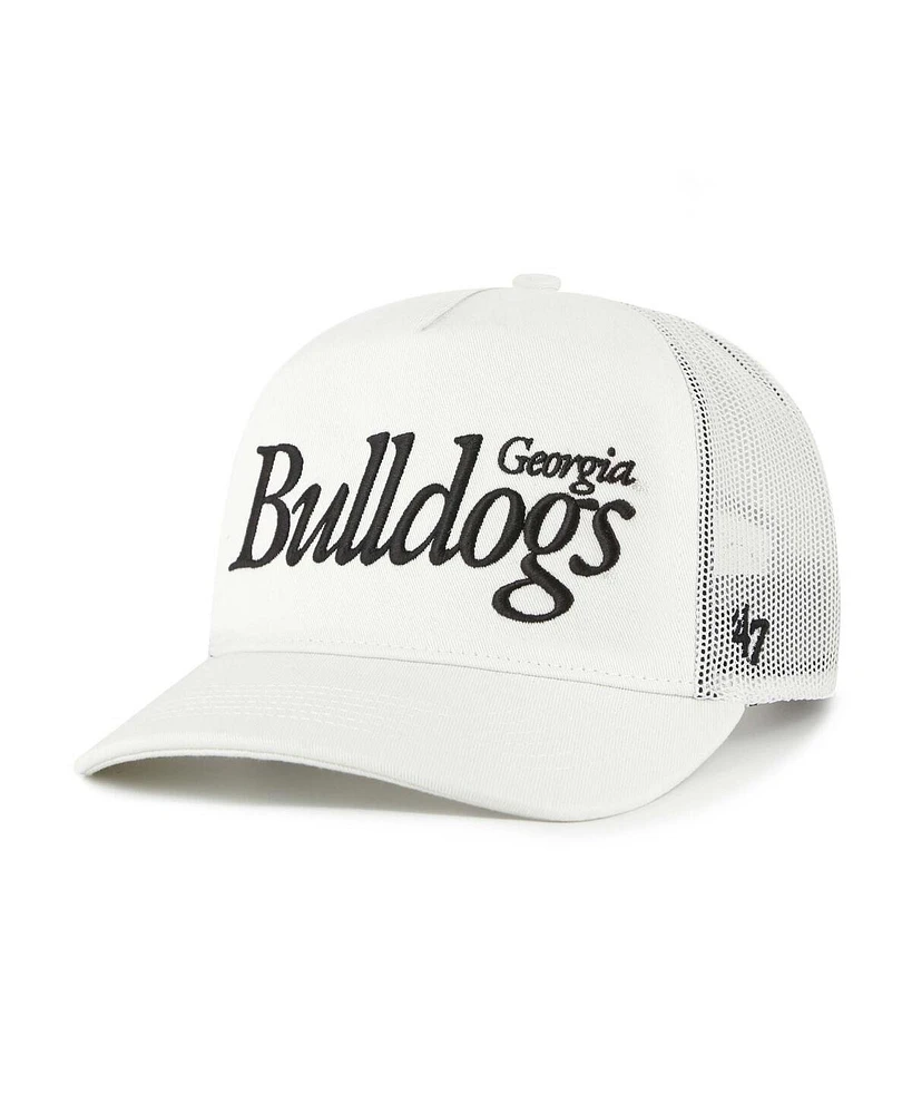 '47 Brand Men's and Women's Cream Georgia Bulldogs Foundation Script Adjustable Trucker Hat