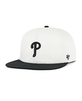 '47 Brand Women's White/Black Philadelphia Phillies Foundation Captain Snapback Hat