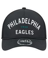 New Era Men's Black Philadelphia Eagles Active Minimalist M-Crown A-Frame 9FORTY Adjustable Hat