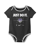 Nike Baby Boys and Girls 2-Pack Purple/Black Sacramento Kings Just Do It Bodysuit Set