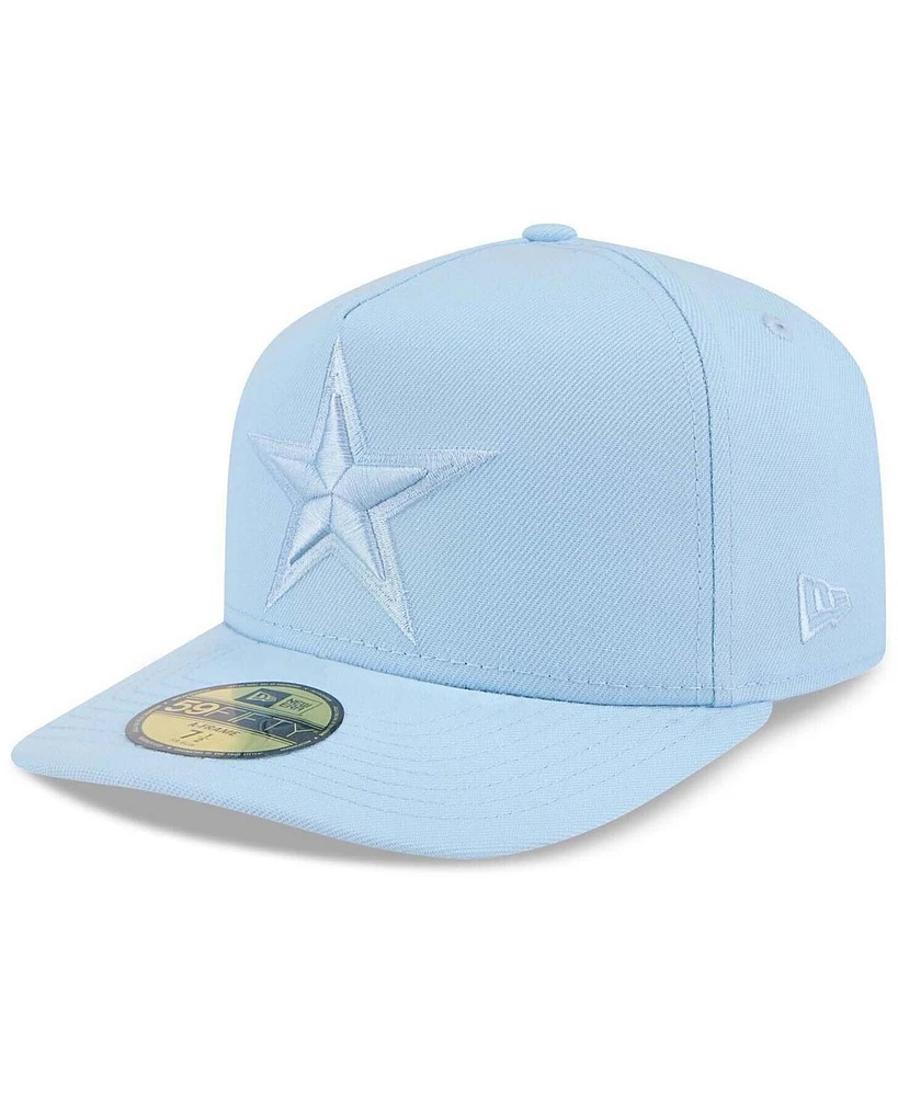 New Era Men's Light Blue Dallas Cowboys Color Pack A-Frame 59FIFTY Fitted Hat