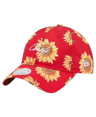 New Era Women's Red Kansas City Chiefs Adventure Sunflower 9TWENTY Adjustable Hat