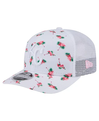 New Era Men's White Kansas City Royals Flamingo Mesh Back 9SEVENTY Stretch-Snap Hat