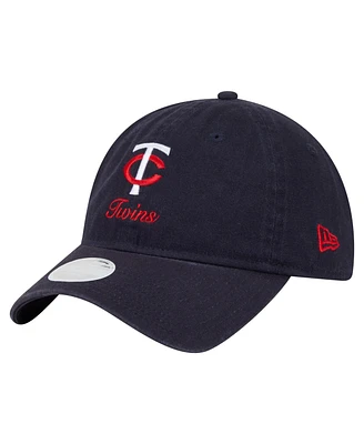 New Era Women's Navy Minnesota Twins Preppy Team 9TWENTY Adjustable Hat