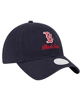 New Era Women's Navy Boston Red Sox Preppy Team 9TWENTY Adjustable Hat