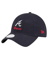 New Era Women's Navy Atlanta Braves Preppy Team 9TWENTY Adjustable Hat