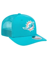 New Era Men's Aqua Miami Dolphins Main Trucker 9SEVENTY Stretch Snap Hat