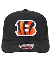 New Era Men's Black Cincinnati Bengals Main Trucker 9SEVENTY Stretch Snap Hat