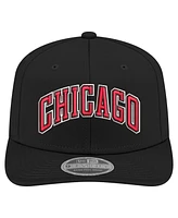 New Era Men's Black Chicago Bulls Statement Edition Jersey Hook 9SEVENTY Stretch-Snap Hat