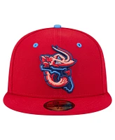 New Era Men's Red Jacksonville Jumbo Shrimp Authentic Collection 59FIFTY Fitted Hat
