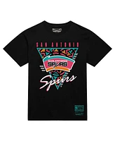 Mitchell & Ness Men's Black San Antonio Spurs Worldwide Collection Tri-Logo T-Shirt