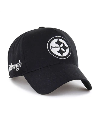 '47 Brand Men's Black Pittsburgh Steelers Foundation Offside Adjustable Hat