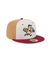 New Era Men's Light Beige Montgomery Biscuits theme Nights 59FIFTY Fitted Hat