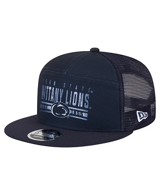 New Era Men's Navy Penn State Nittany Lions Split Panel 9FIFTY Snapback Trucker Hat