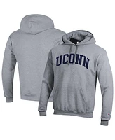 Champion Men's Heather Gray UConn Huskies Basic Arch Fleece Pullover Hoodie