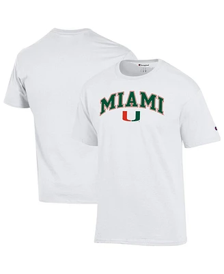 Champion Men's White Miami Hurricanes Arch Over Logo T-Shirt