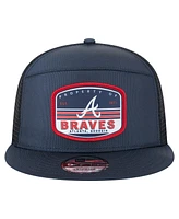 New Era Men's Navy Atlanta Braves Split Panel 9FIFTY Trucker Snapback Hat