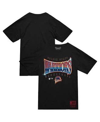 Mitchell & Ness Men's Black Golden State Warriors Worldwide Collection Glow Up T-Shirt